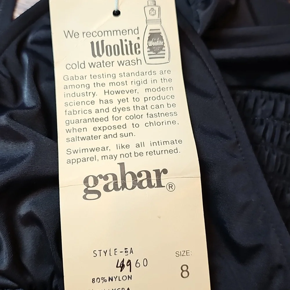 NWT GABAR BLACK ELASTIC WAIST ONE PIECE SWIMSUIT